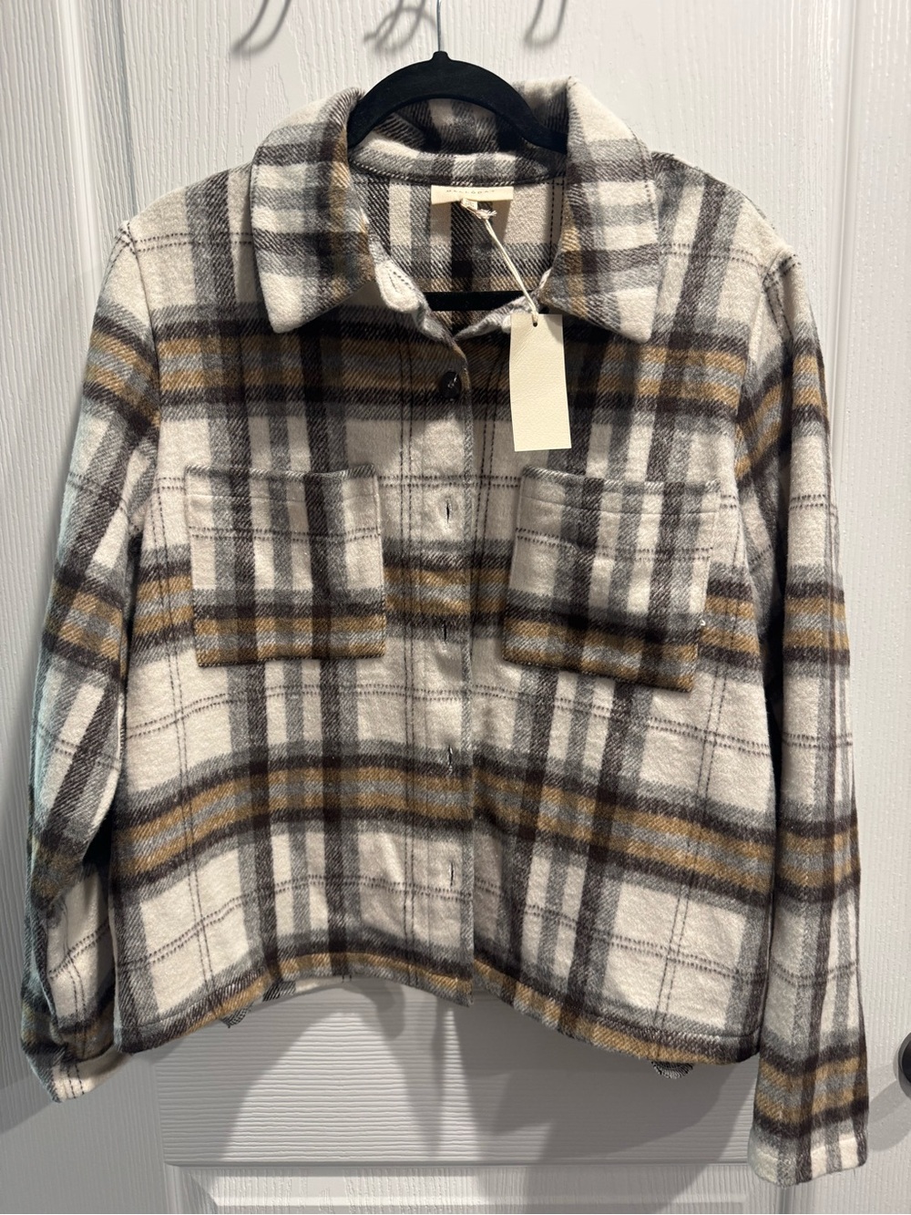 🍁🍂NWT Melloday Plaid Shacket - Size XL Wool Blend